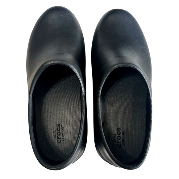 Crocs Dual Comfort Black Round Toe Slip On Resistant Work Clog Womens Size 9 - Picture 7 of 14